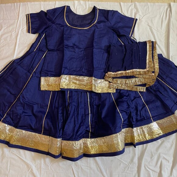 Blue Rajashthani Lehenga - Picture 1 of 2